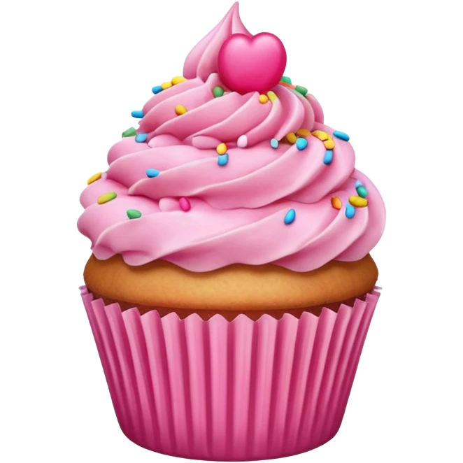 Cupcake with pink icing emoji