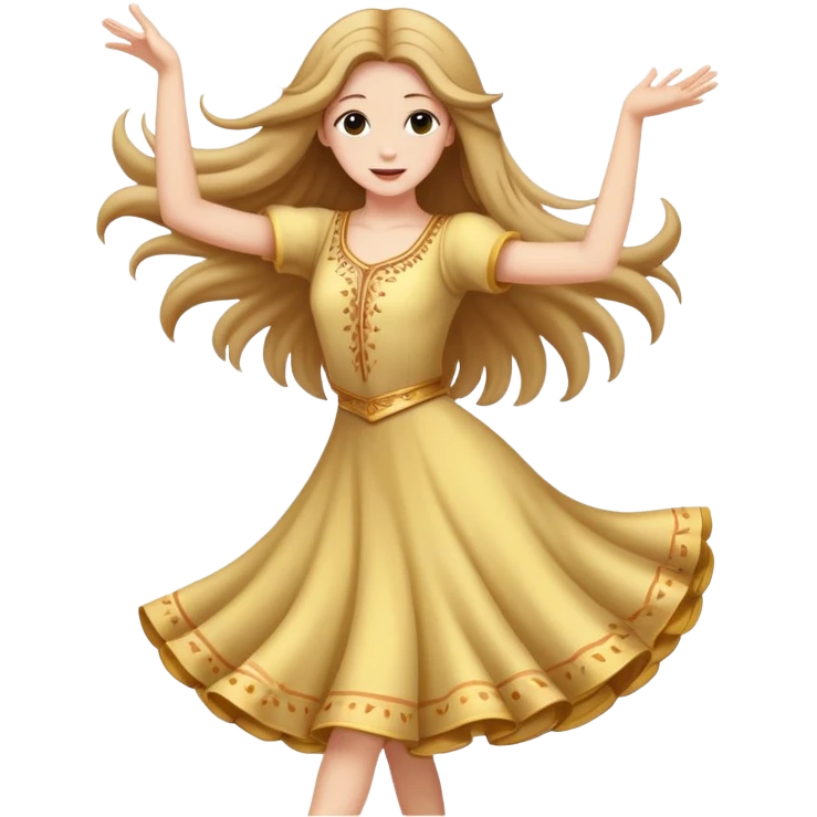 Person dancing long hair emoji