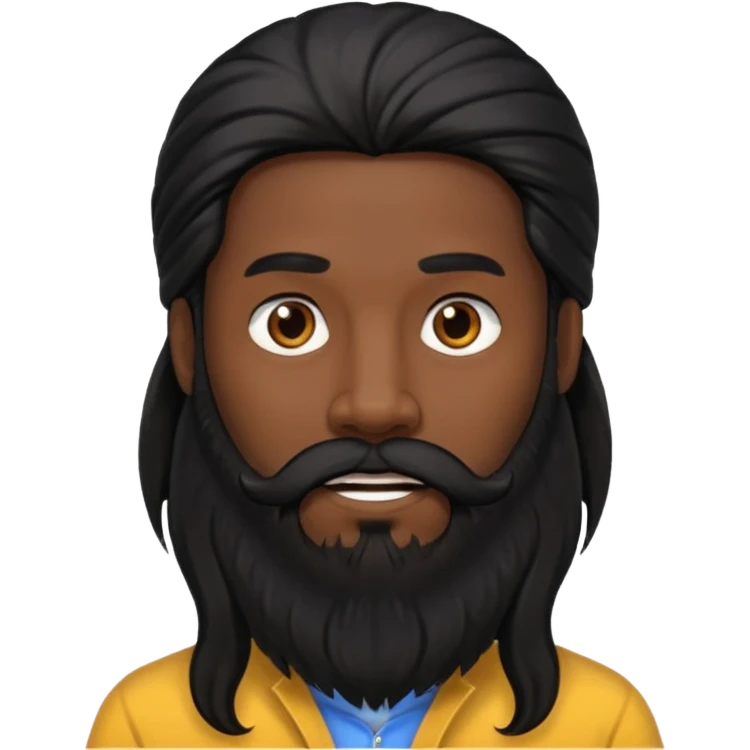 رجل لديه شعراسود طويل جدا ولحية  emoji