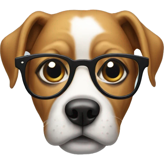 Dog with glasses  emoji