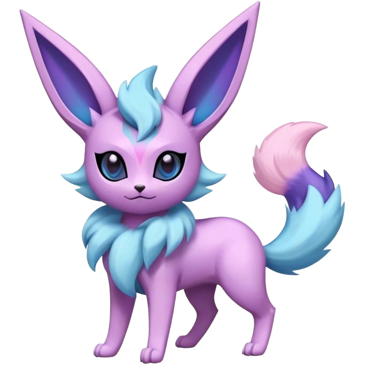 Futuristic Fluffy Glaceon-Espeon-Sylveon-Umbreon-hybrid, full bod emoji