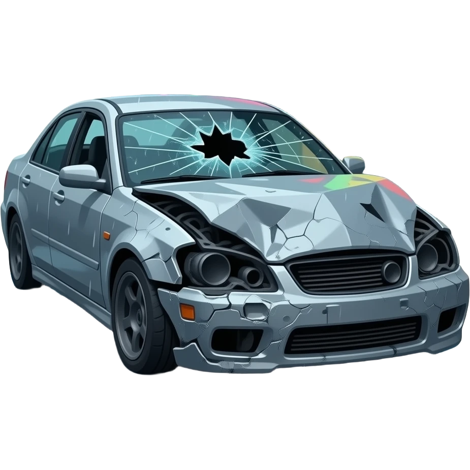 car wreck side view emoji