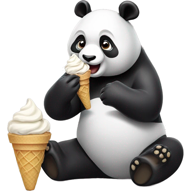 Panda eating ice cream emoji