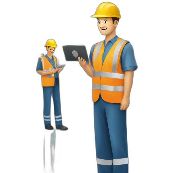 Man in Factory Floor Operagoing Siemens HMI emoji