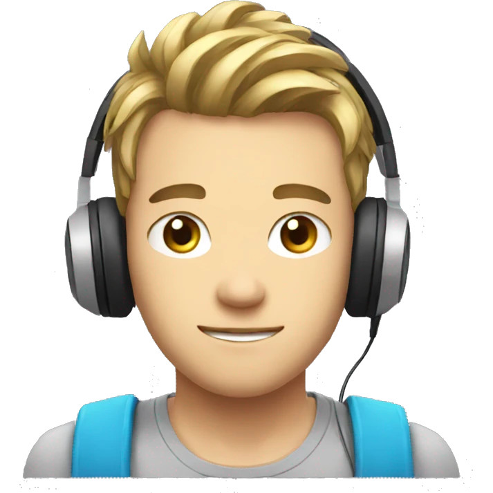 a streamer boy with gamer headphones emoji