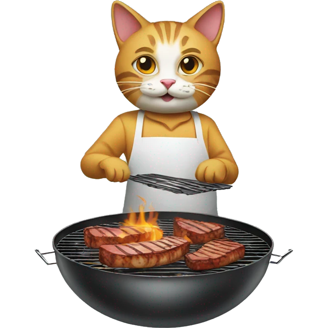 cat grilling barbecue emoji