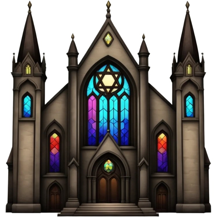 jewish synagogue temple in dark goth aesthetic style emoji