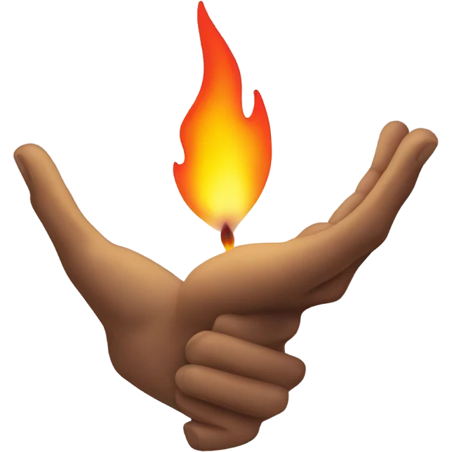 Man holding something burning  emoji