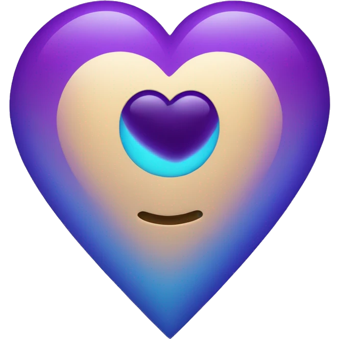 heart shape purple and blue Saturn planet emoji