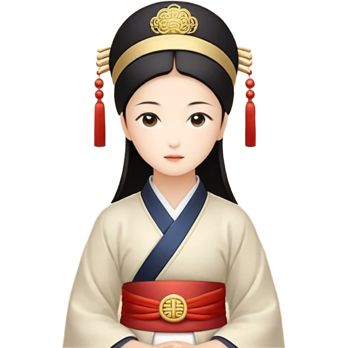 年轻女糕点师——单马尾，围裙，戴着白帽子，拿着裱花袋 emoji
