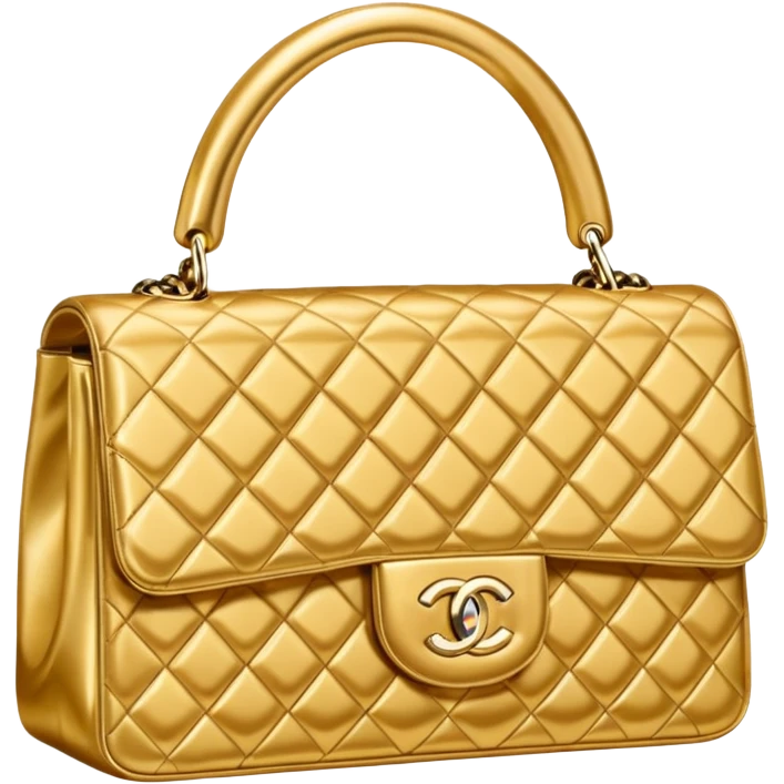 chanel gold color bag emoji