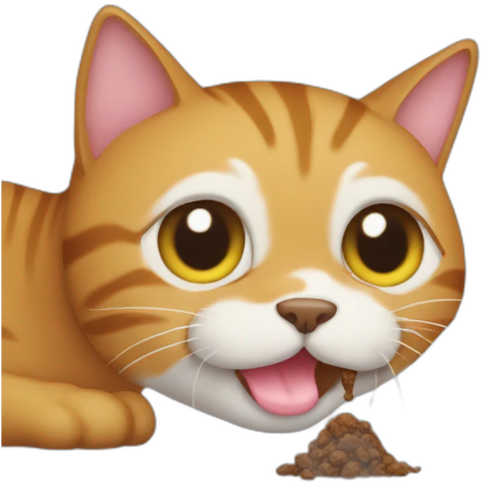 Cat eating poop emoji