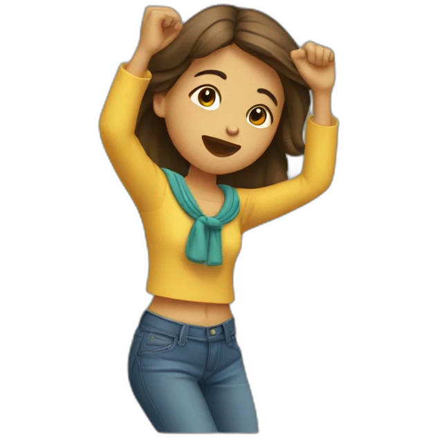 fille qui fait dab emoji