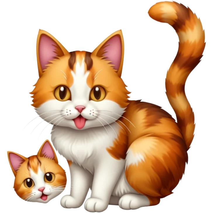 gato lamiendo su cola emoji