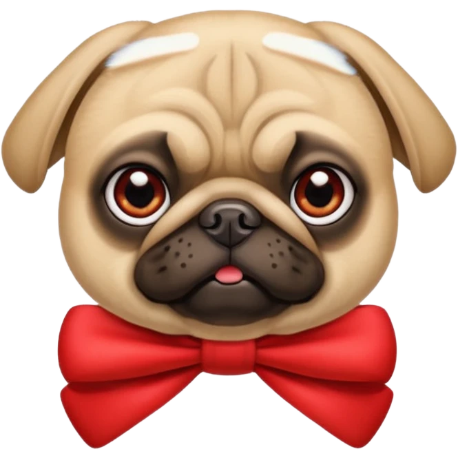 Pug com láço emoji