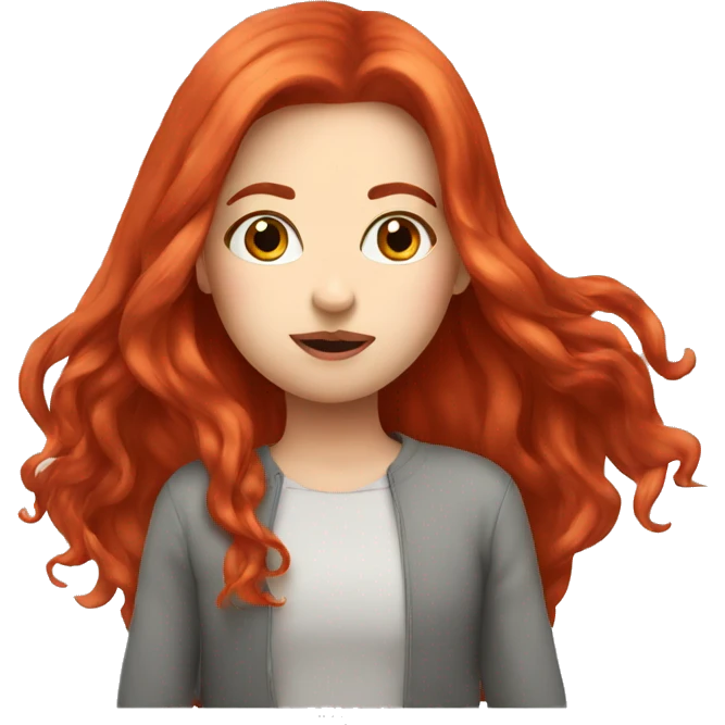 White girl with red long hair sending kiss  emoji