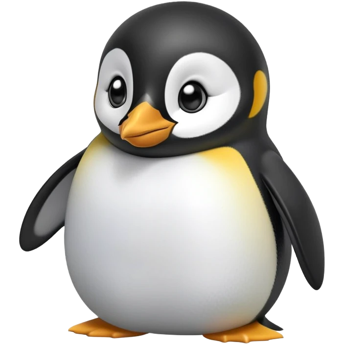 cinematic-cute-emperor-penguin-portrait-emoji,-head-tilted-playfully-and-inquisitively,-with-glossy,-pristine-plumage,-sparkling-eyes-filled-with-curiosity,-simplified-yet-irresistibly-adorable-features, black, large black eyes face emoji
