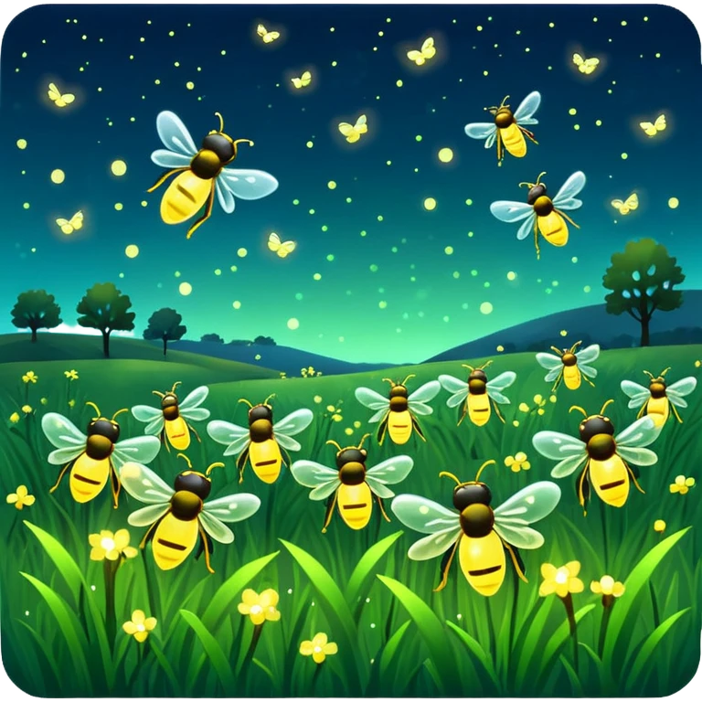 Fireflies scenery countryside  emoji