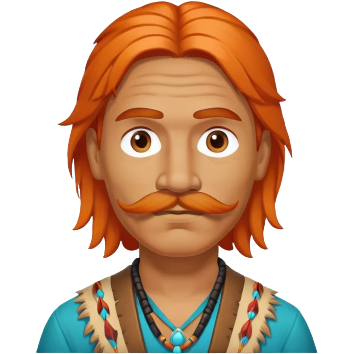 Native American with orange hair and mustache emoji
