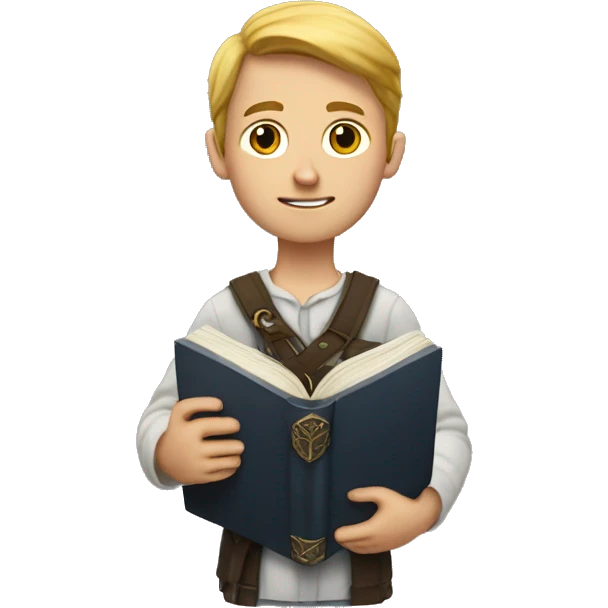 White boy with bible in arms  emoji