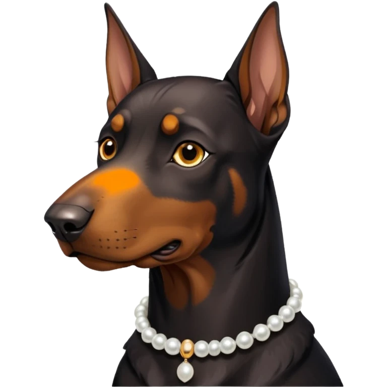 Friendly Doberman with pearl collar  emoji