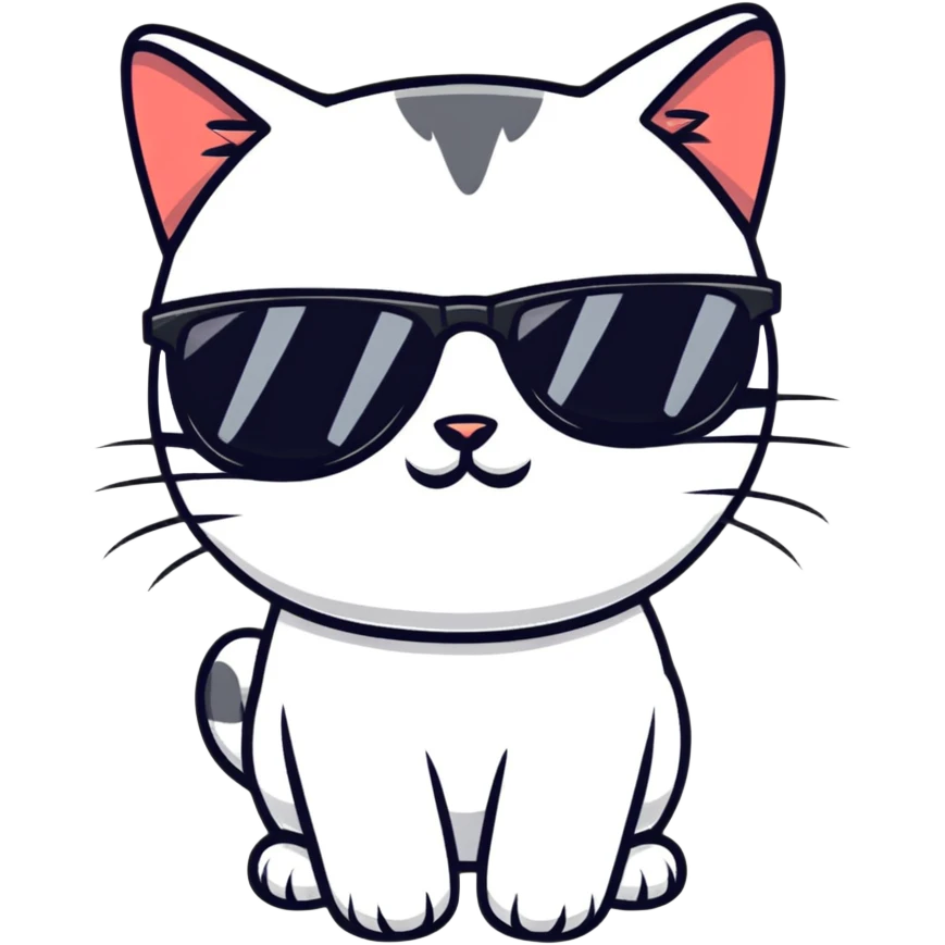 Cat with sunglasses emoji