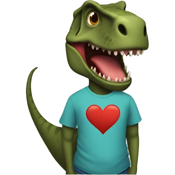 T-Rex wearing an “I love Anna” t shirt emoji