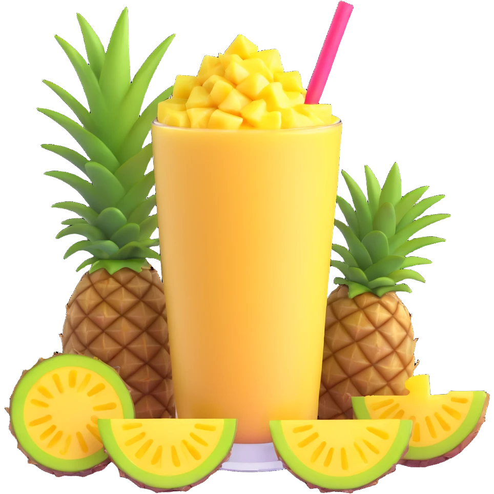 tropical smoothie with pineapple and coconut emoji
