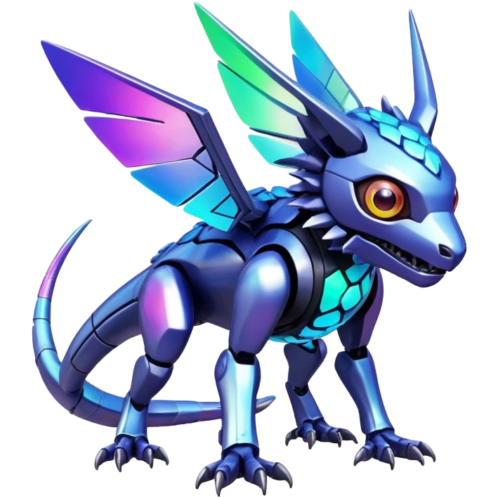  exotic shiny colorful futuristic modern cyber-Fakémon-Digimon-Trico-creature emoji