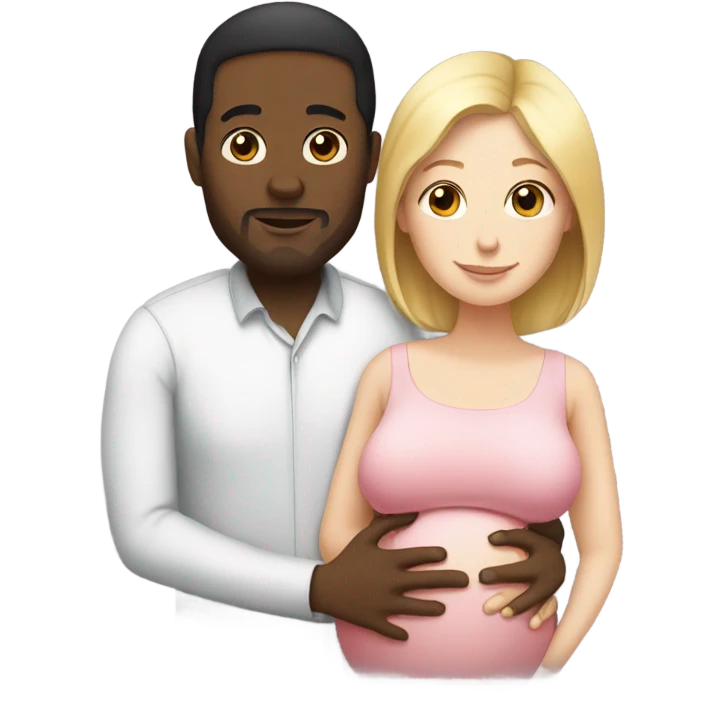 Pregnant white woman with black husband  emoji