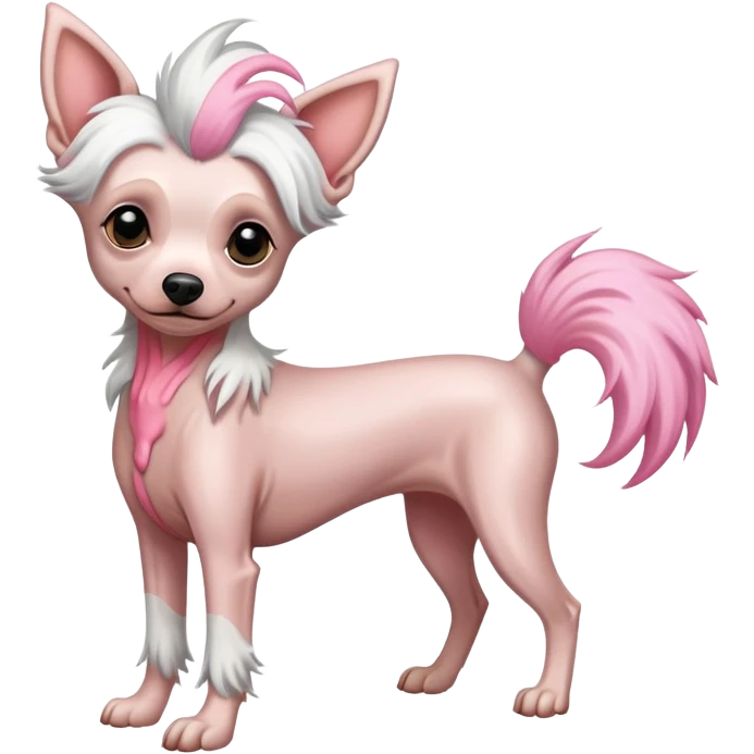 Chinese crested dog emoji