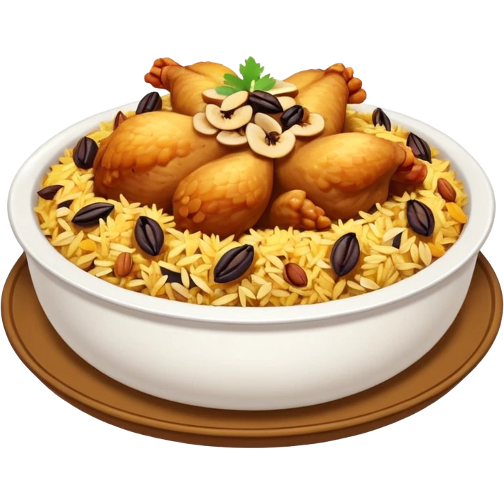 chicken biryani with dry fruits emoji