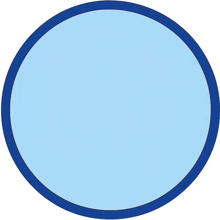 light blue circle, simple, icon-like emoji