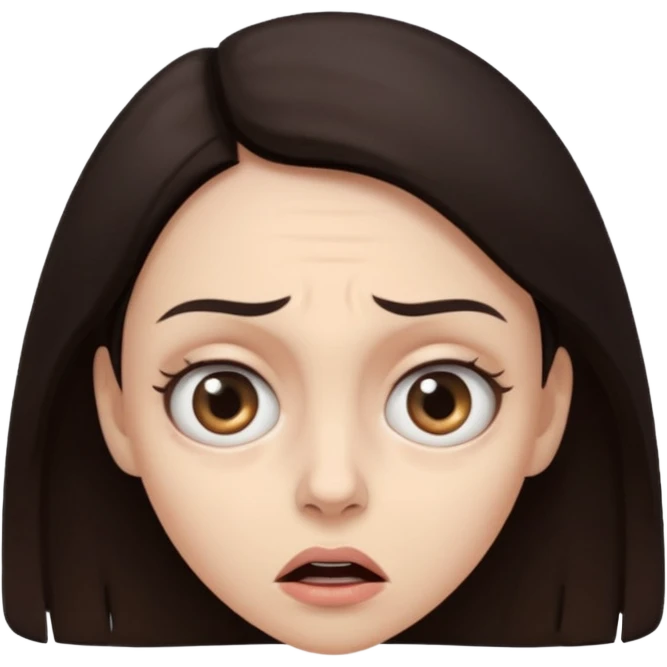 use the second emoji and make her look scared  emoji