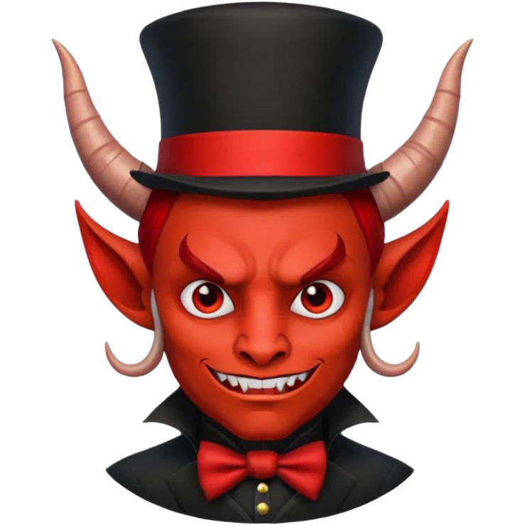 Devil with black top hat emoji