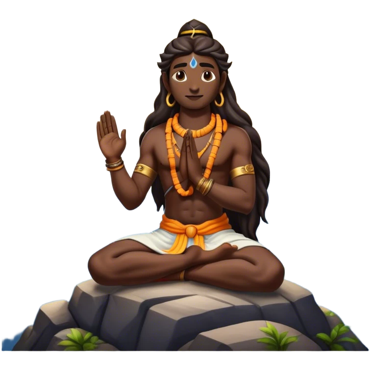 Shiva god praying on top of mountain  emoji