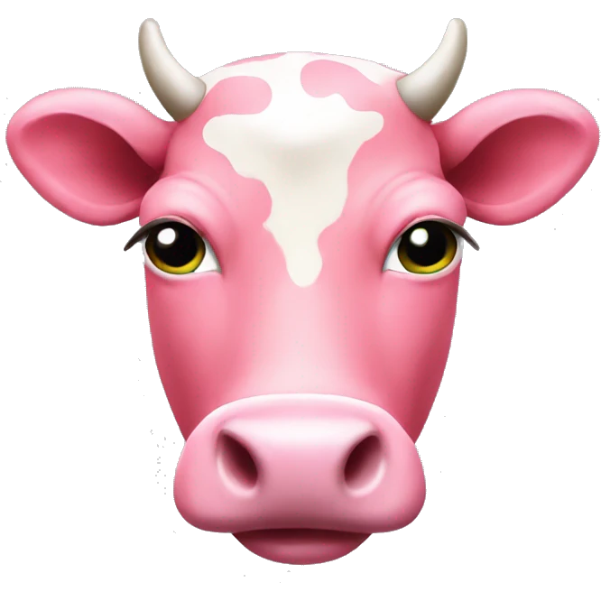 Pink strawberry cow emoji