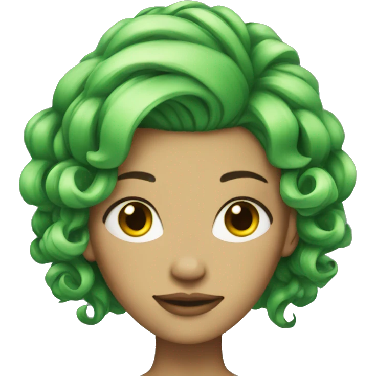 woman green hairstyle art emoji