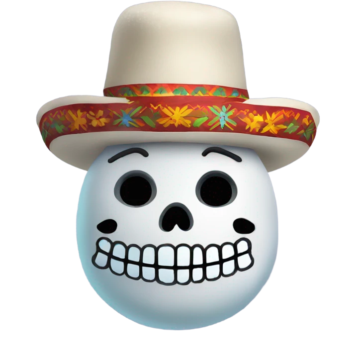 Mexican skull decoration as a snowman  emoji