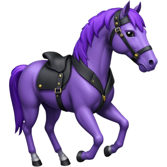 Purple horse wearing leather jacket
 emoji