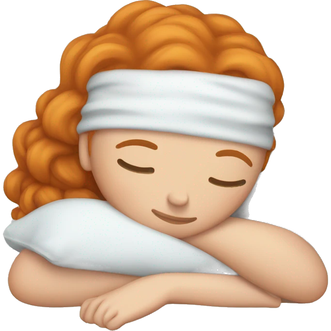 Ginger pretty woman sleeping emoji