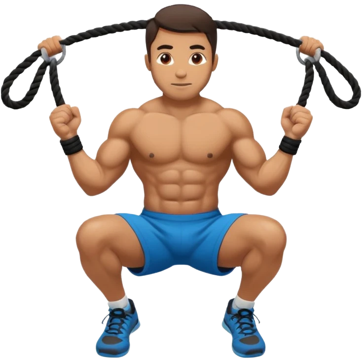 man doing ropes in a crossfit training emoji