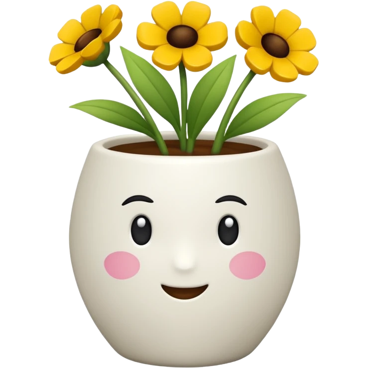 vaso branco sem flores emoji