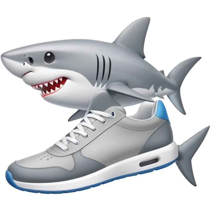 Shark with sneakers emoji