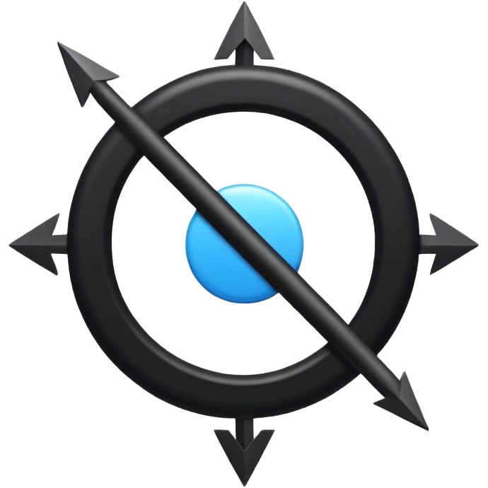 black diagram of circle expanding outward with arrows emoji