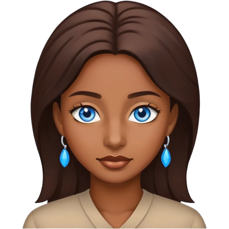 Make me a brown skinned woman with blue eye emoji