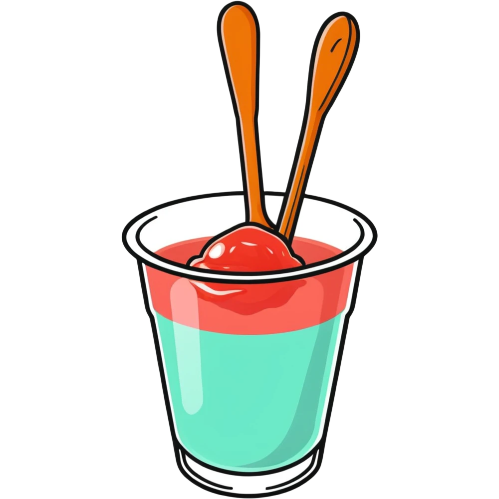 a spoonful of white, clear jelly emoji