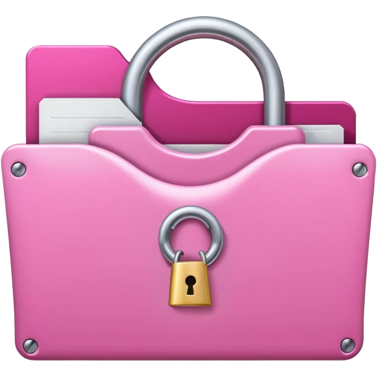 mix light pink dark pink and white girly lock with a folder behind it emoji