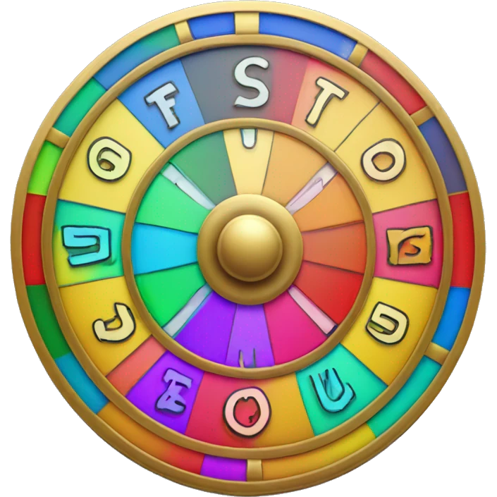 Simple wheel of fortune with only six colors and a pointer emoji