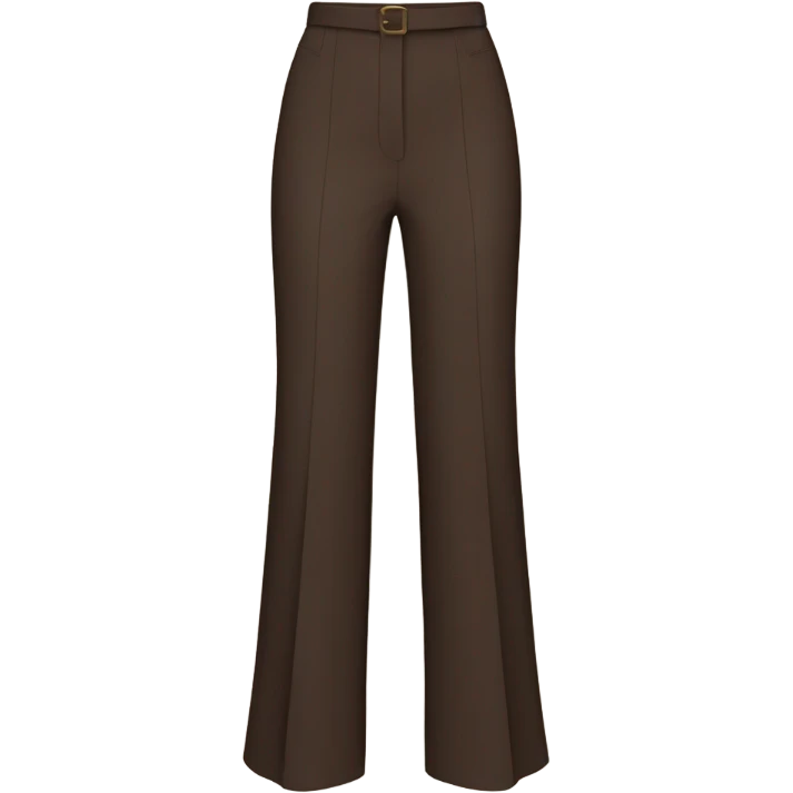 high waist long wide leg dressy casual pants in Dark Brown  emoji